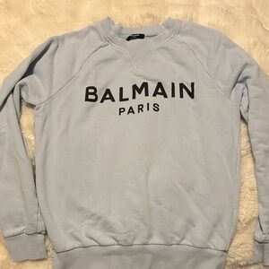 Balmain Light Blue Crewneck Sweater